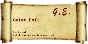 Geist Emil névjegykártya